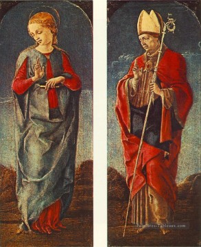 virgin and child Tableau Peinture - Virgin Annoncé Et St Maurelio Cosme Tura